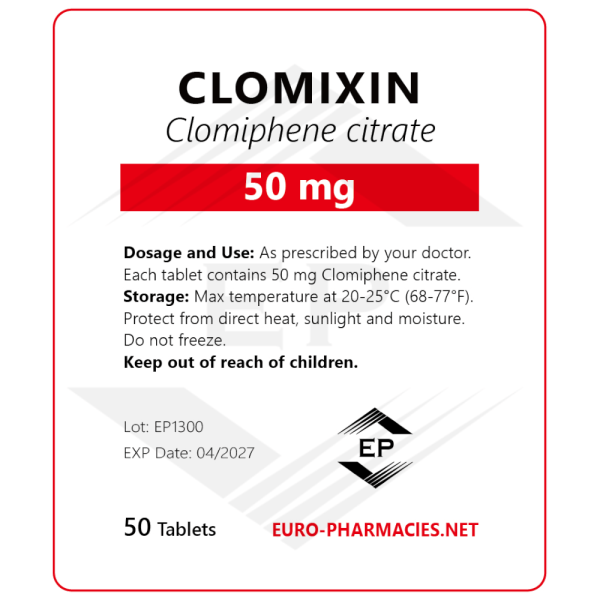 Clomixin (Clomid) – 50 mg/Tab – 50 Tab/Beutel – Euro Pharmacies – USA Inland