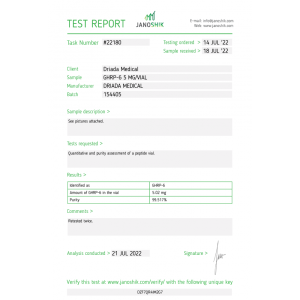 GHRP 6 Labortest Driada