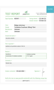 Trenbolon-Enanthate 200 mg gemäß Labortest