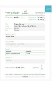 Anadrol Oxymetholon 50mg Labortest Beligas