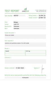 Cialis 25 Labortest Beligas