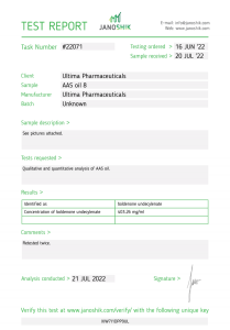 Ultima EQ 500 Labortest