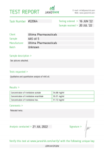 Ultima Tritren 150 Labortest